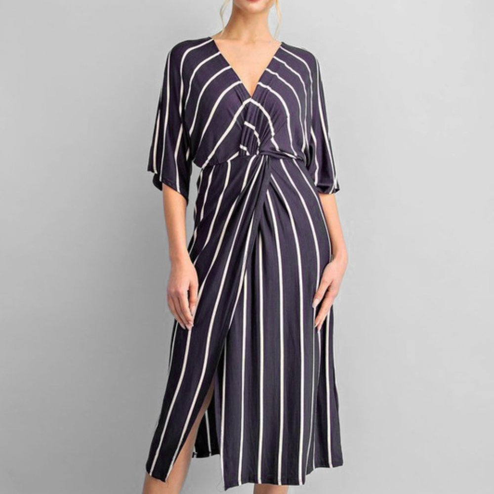 Lhana Klaire V neckline striped dress